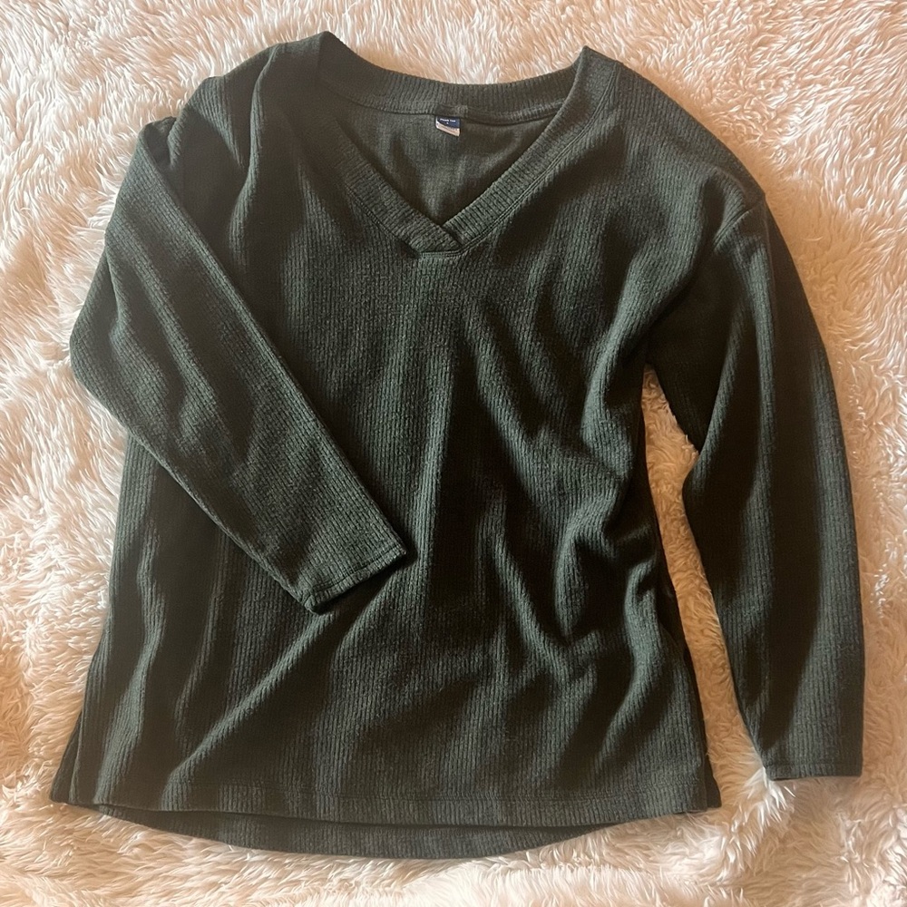 Old Navy Forest Green V-Neck Sweater